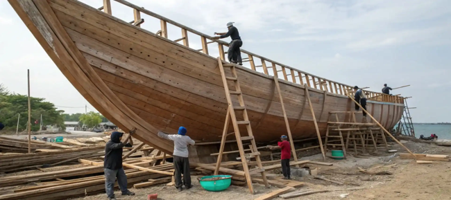 Construcción de barcos de madera