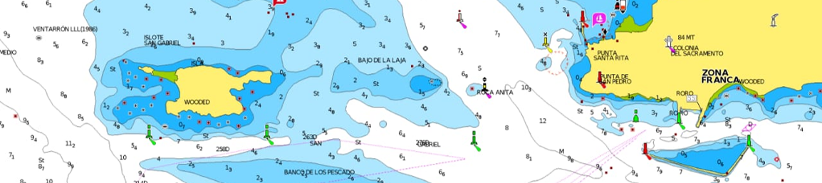 Batimetría tradicional de Navionics Boating.
