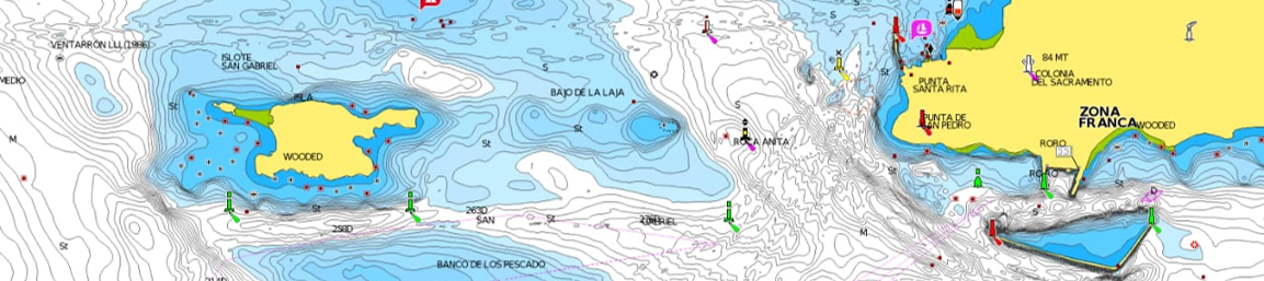 Batimetría de SonarChart de Navionics Boating.
