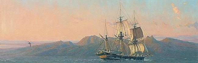 El HMS Beagle en Tahití'