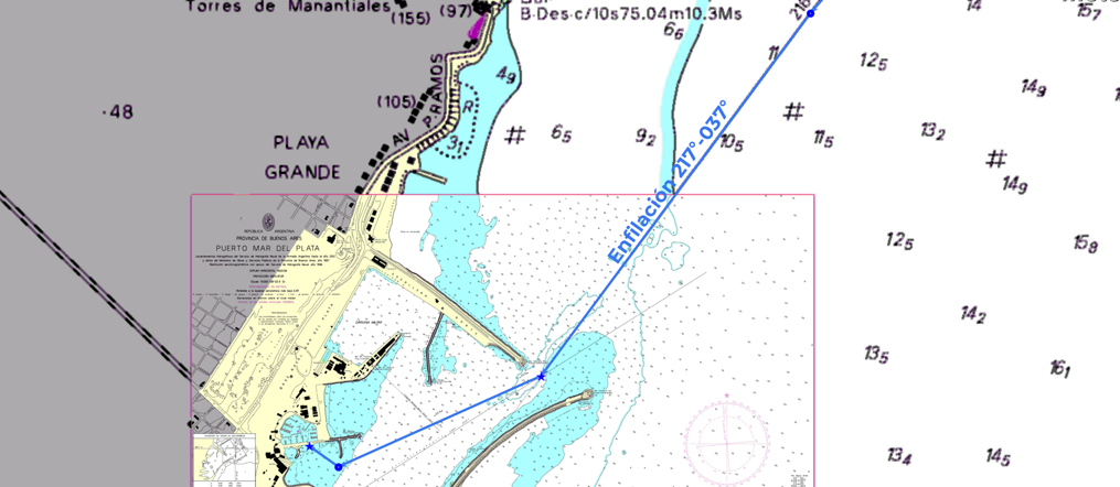 Enfilación de acceso al Puerto de Mar del Plata